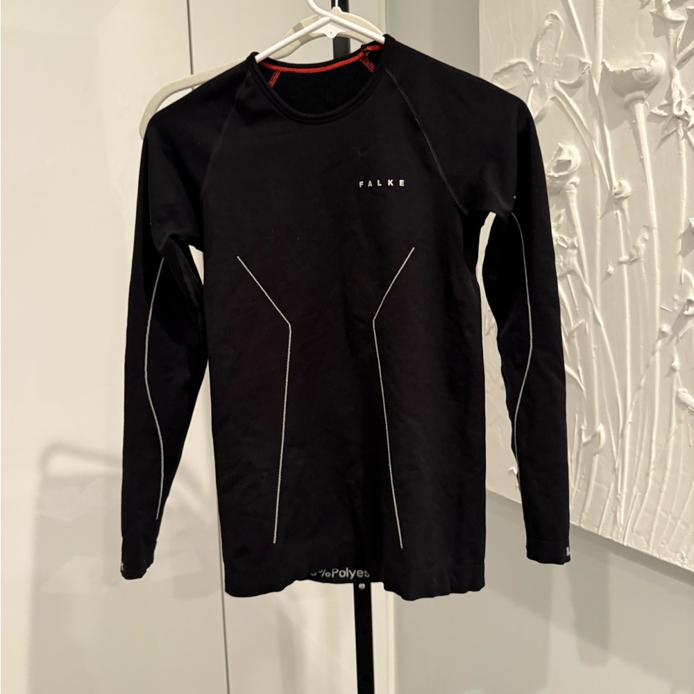 Falke Black Long Sleeve Top with White Detailing